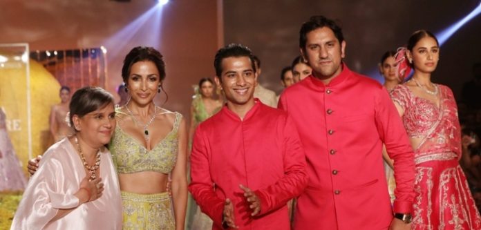 Actor Malaika Arora with Designer Sulakshana Monga presenting Collection @ FDCI India Couture Week 2019 (15)