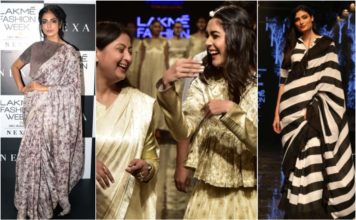 LFW Day 2: Athiya Shetty In Dramatic Monochrome Saree Is All About 60s Charm