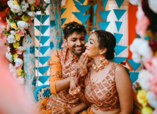 Vibrant Canvas: Captivating Haldi Backdrop Ideas Haldi Backdrop Ideas- Wedding Affair