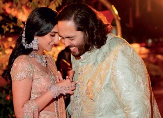 Ambanis Ditch the Pastel for Their Wedding Looks anant ambani radhika merchant sangeet ambani wedding ambanis