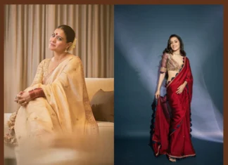 Choose Your Best Celebrity Saree Look for This Durga Puja celebrity saree look