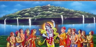 Wedding Affair Wishes an Auspicious and Fruitful Govardhan Puja Lord Krishna raising mountain with his finger