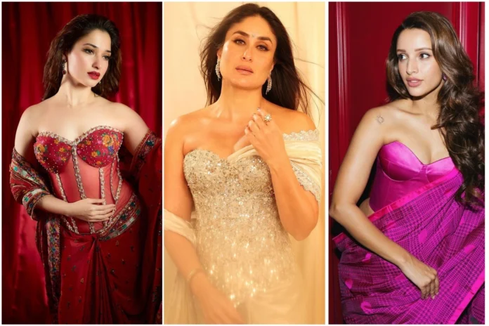 Feature (1) (2) saree with corset top