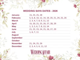 Wedding Affair Releases the 2026 Saya Dates for Wedding Planning Wedding Affair