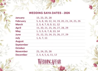 Wedding Affair Releases the 2026 Saya Dates for Wedding Planning Wedding Affair